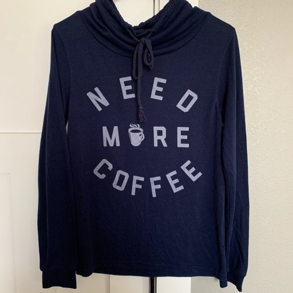 EUC Fifth Sun Need More Coffee Cowl Neck Sweater - Picture 2 of 4